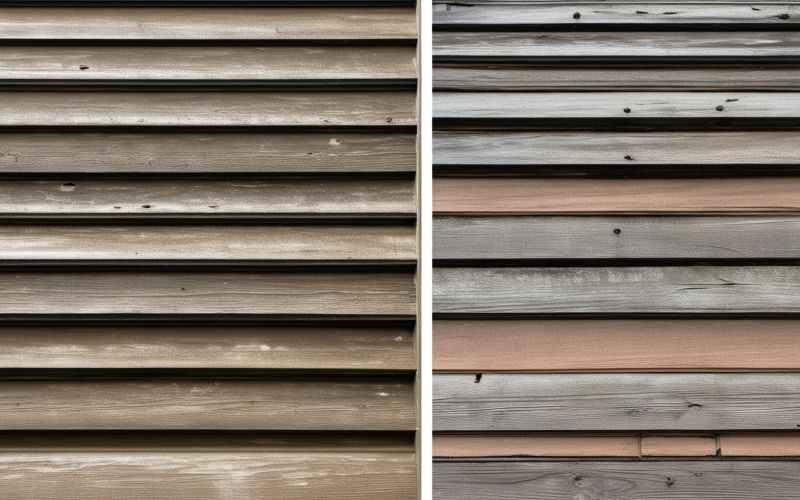 House exterior cleaning showing before and after results of pressure washing